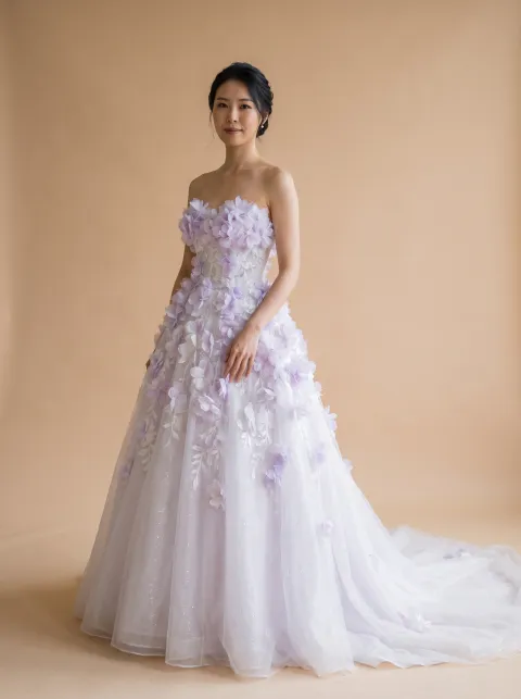 Violetta wedding gown, front full-length