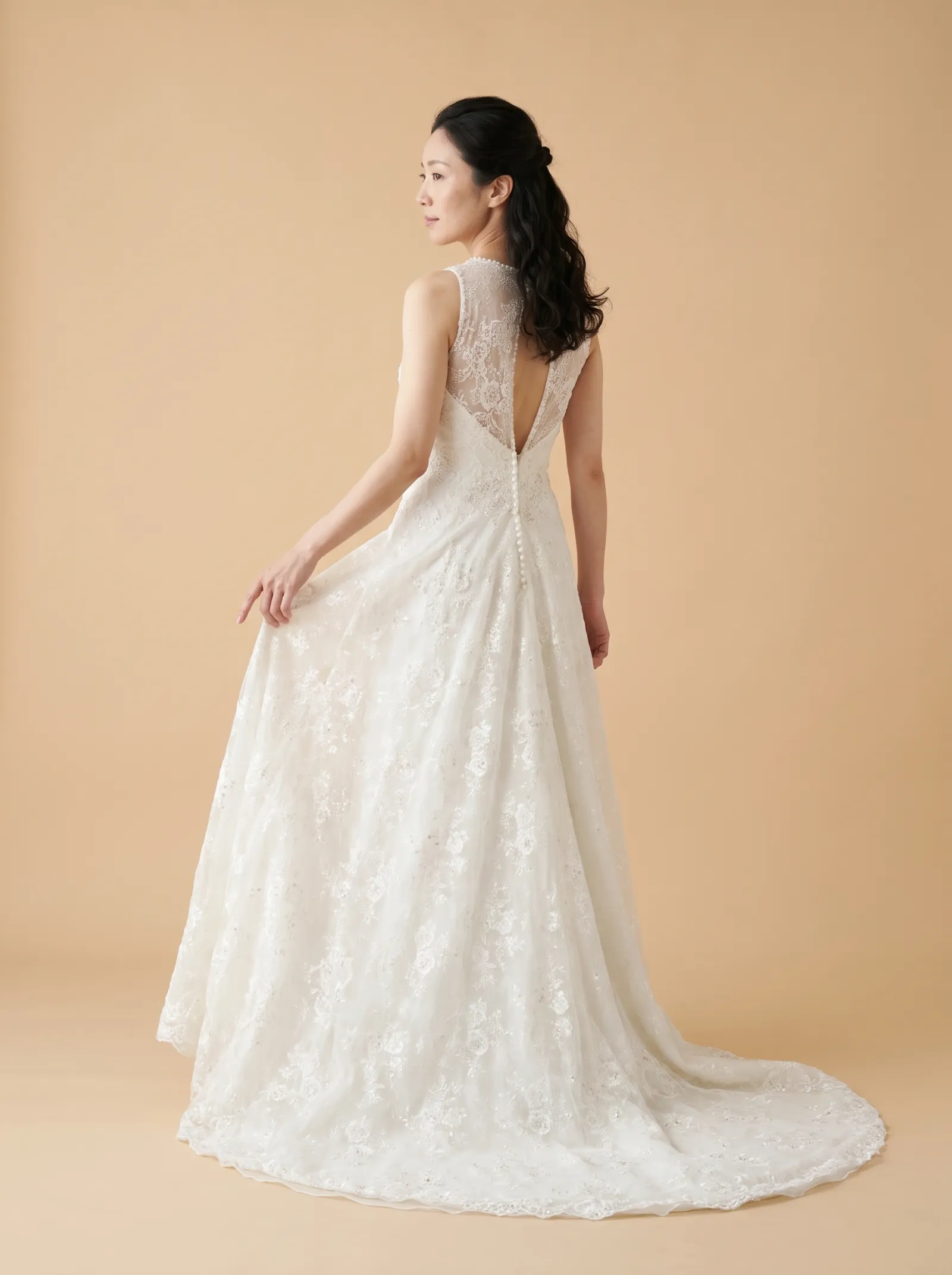 Adelaide wedding gown, candid - train release