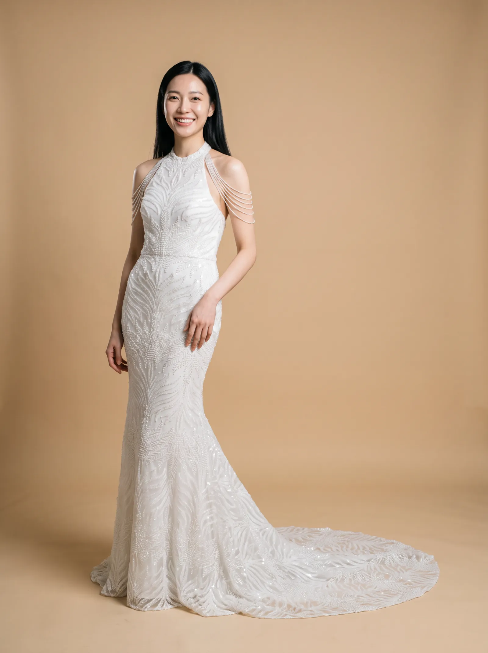 Mira wedding gown, front full-length