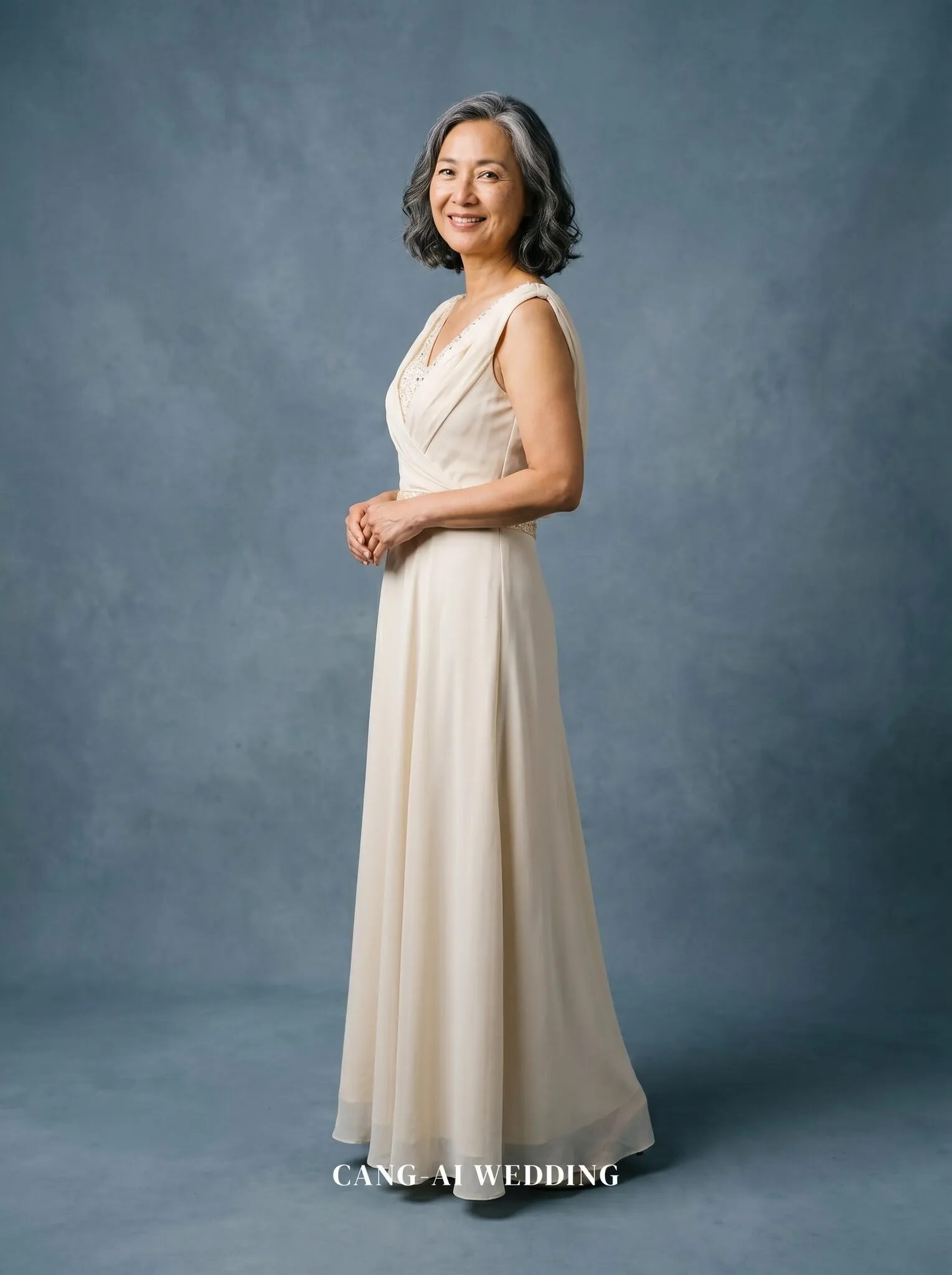mother_gown_62 - Pausing mid-step in quiet grace