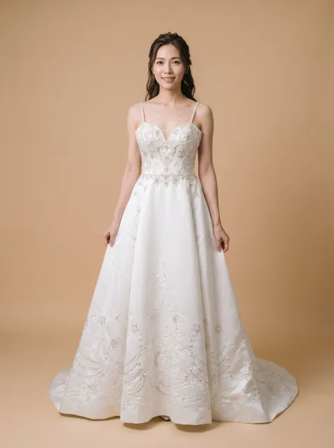 Cordelia wedding gown, front full-length