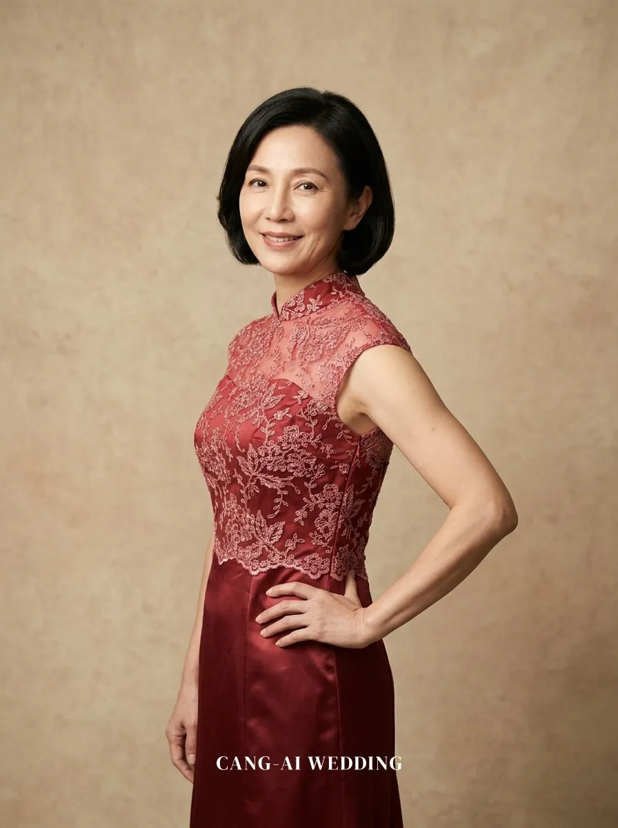 mother_gown_52 - Dignified poise with hand on hip