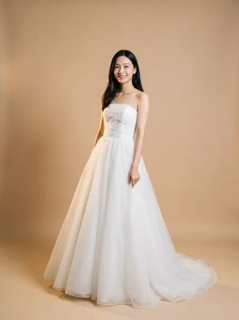 Elara wedding gown, front full-length