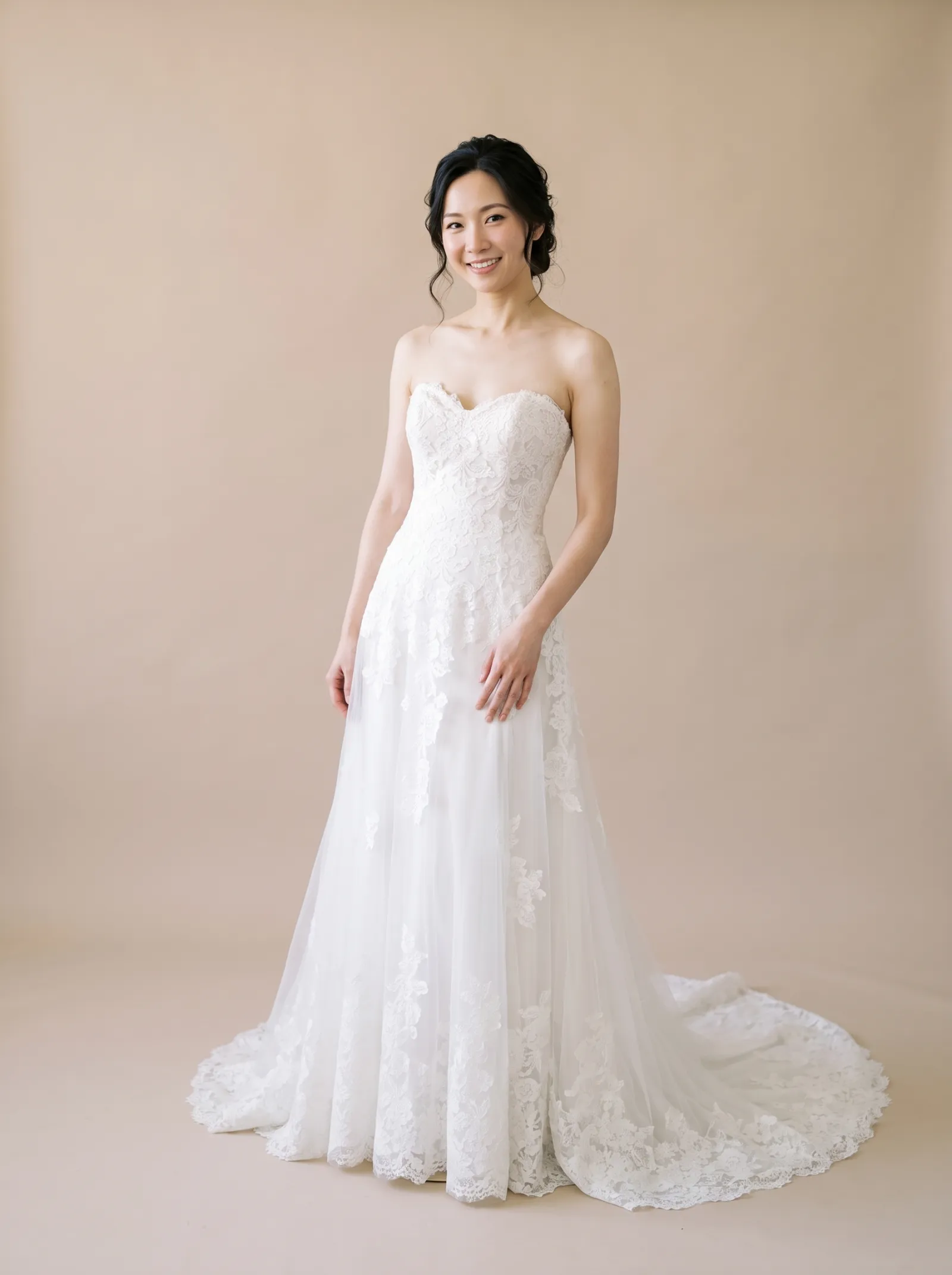 Camellia wedding gown, front full-length