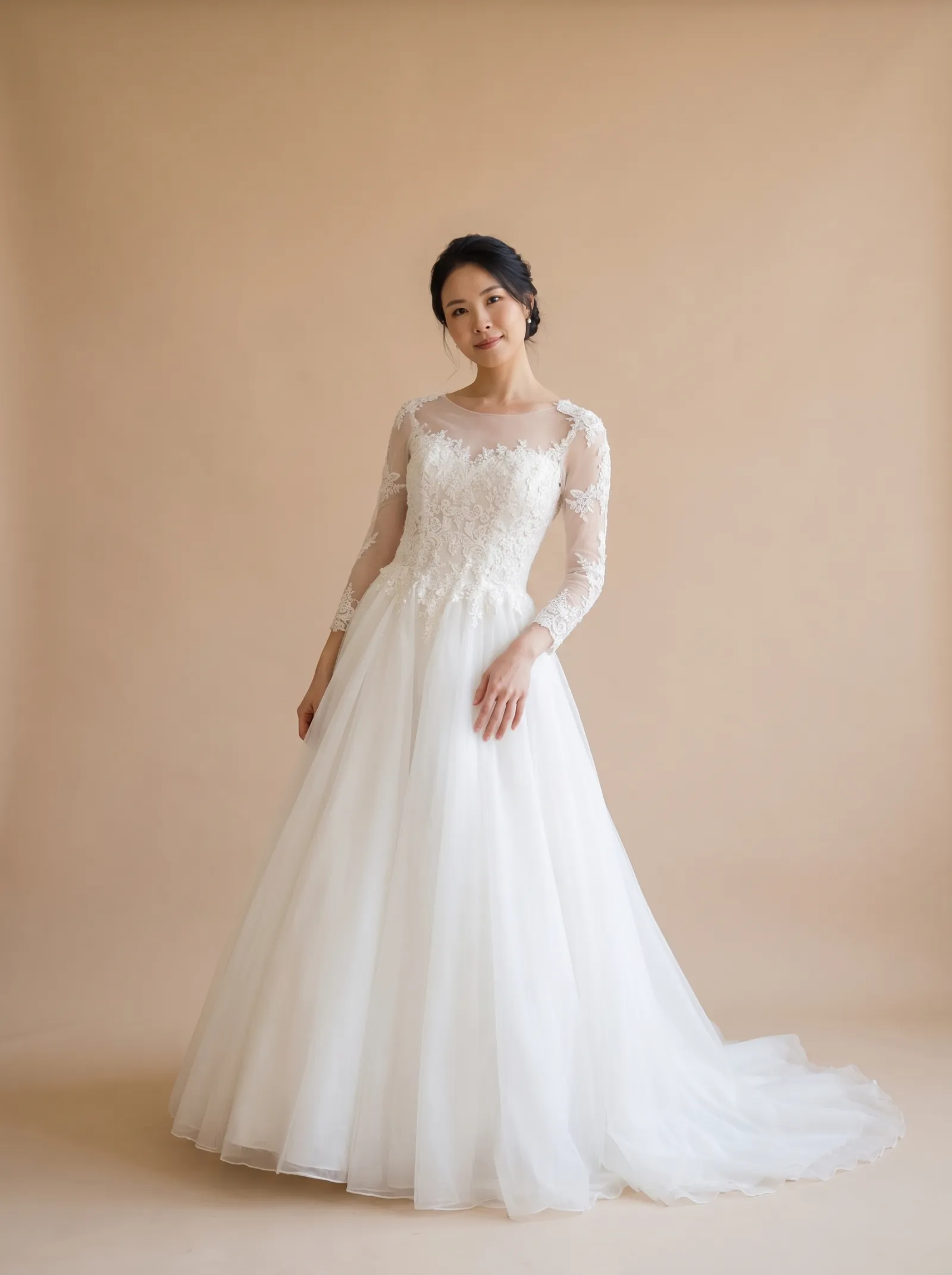 Beatrice wedding gown, front full-length