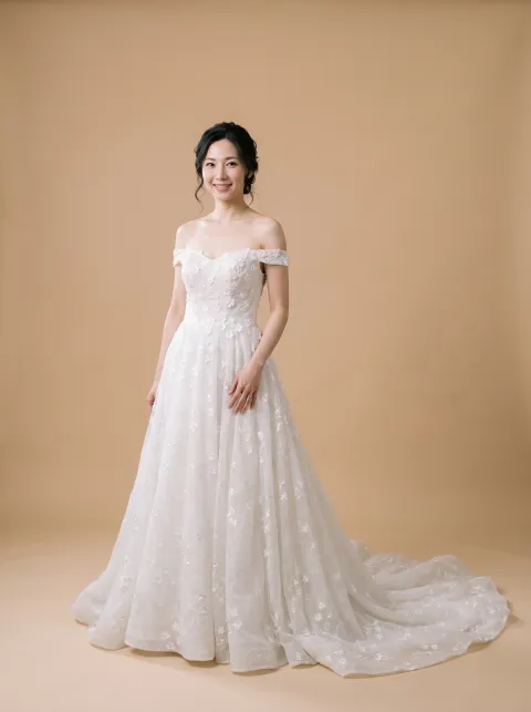 Neve wedding gown, front full-length