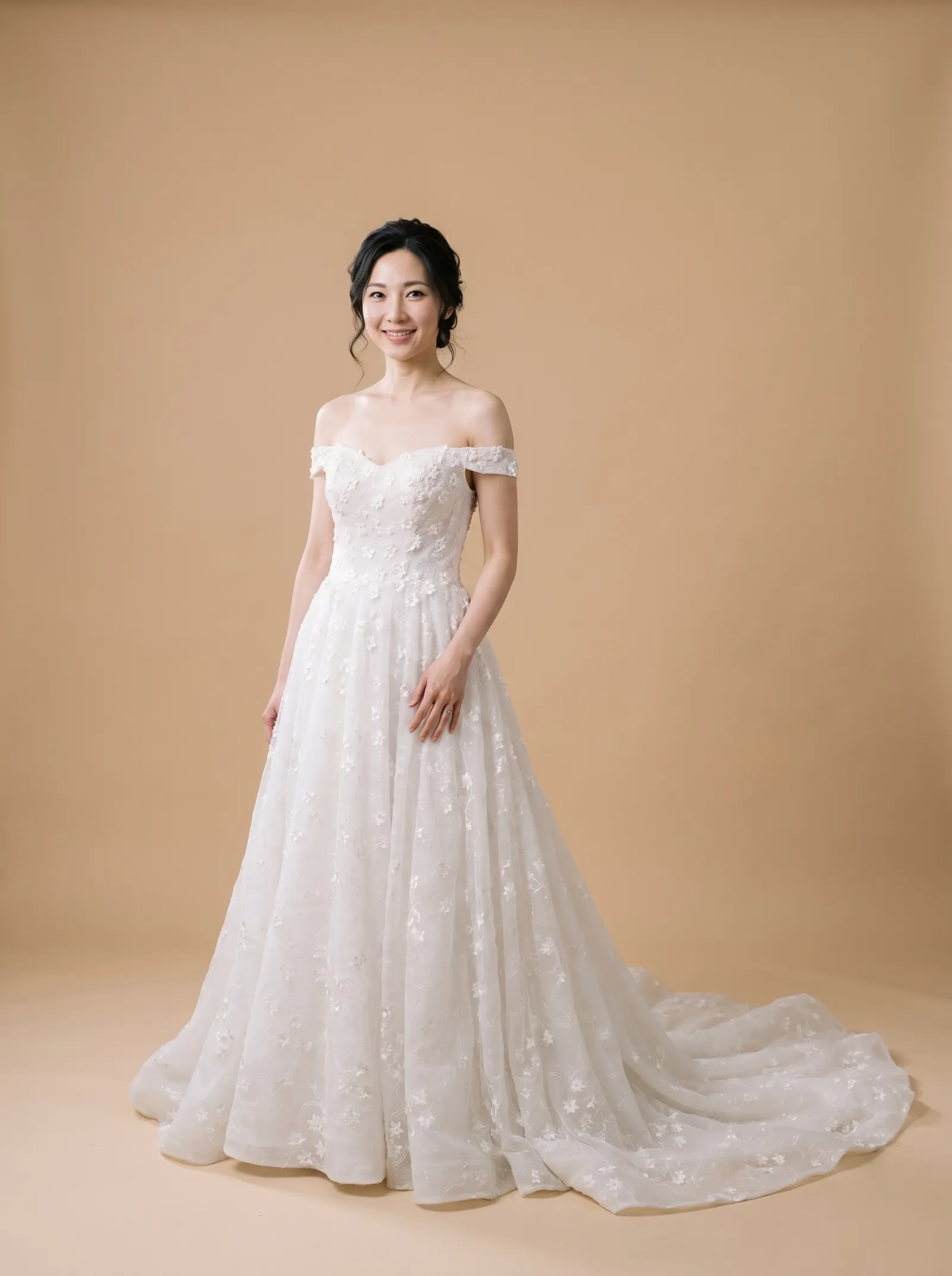 Neve wedding gown, front full-length