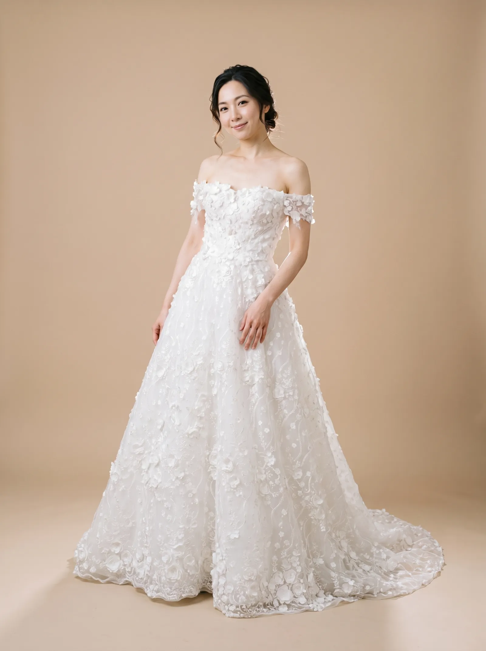 Magnolia wedding gown, front full-length