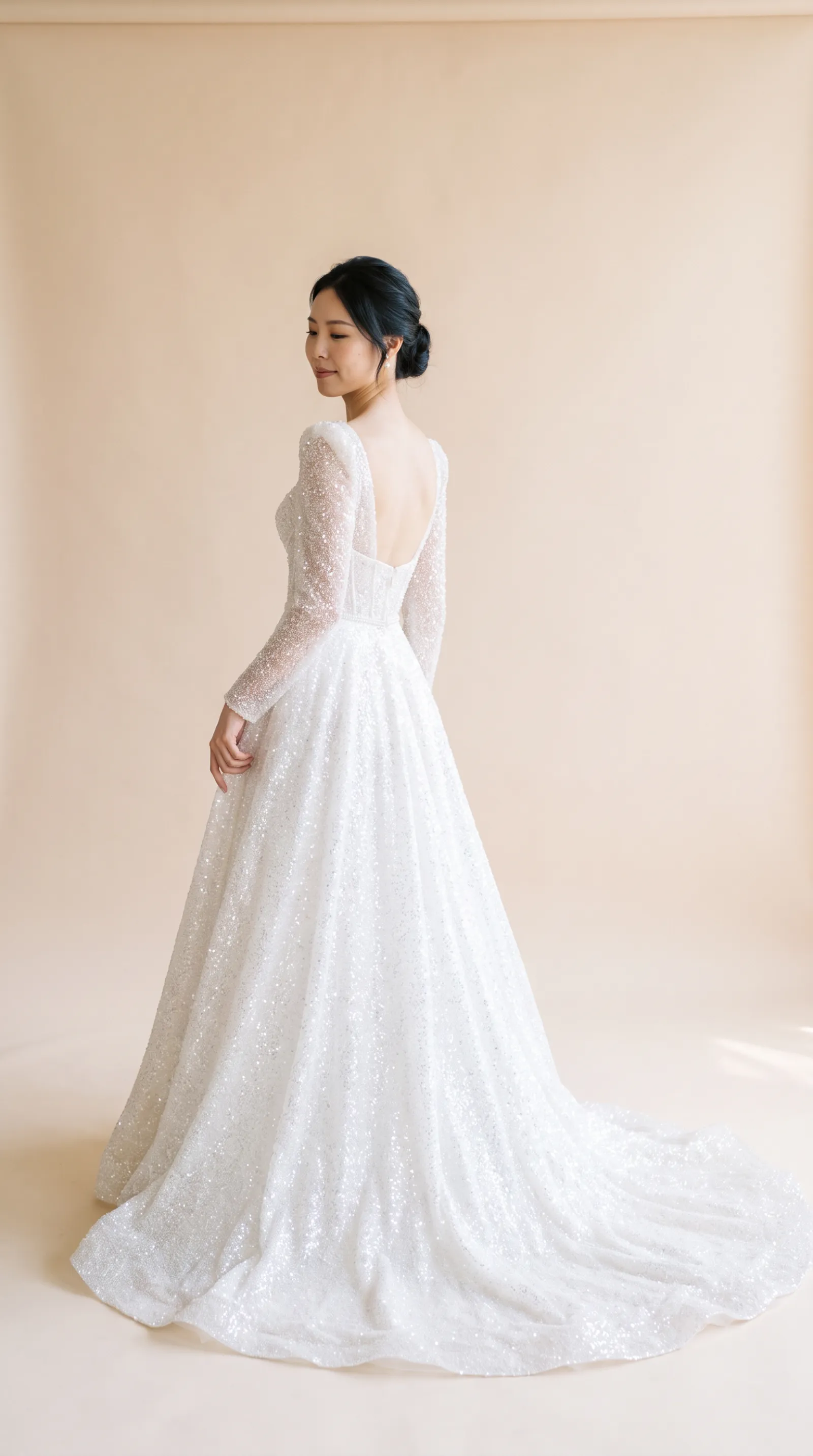 Lucienne — Standard Catalog · Back full-length, over-shoulder glance