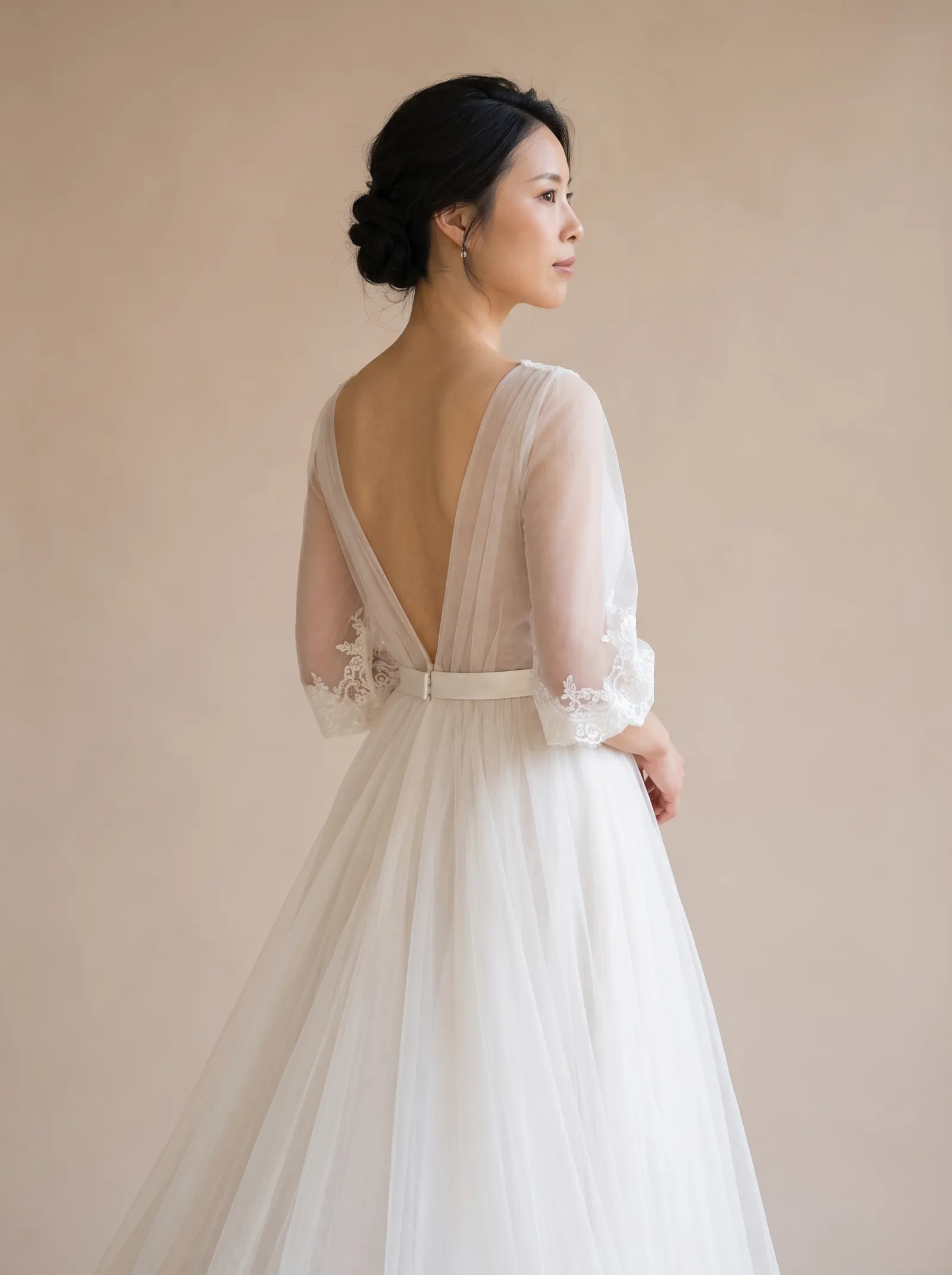 Rosalind wedding gown, bodice - three-quarter back