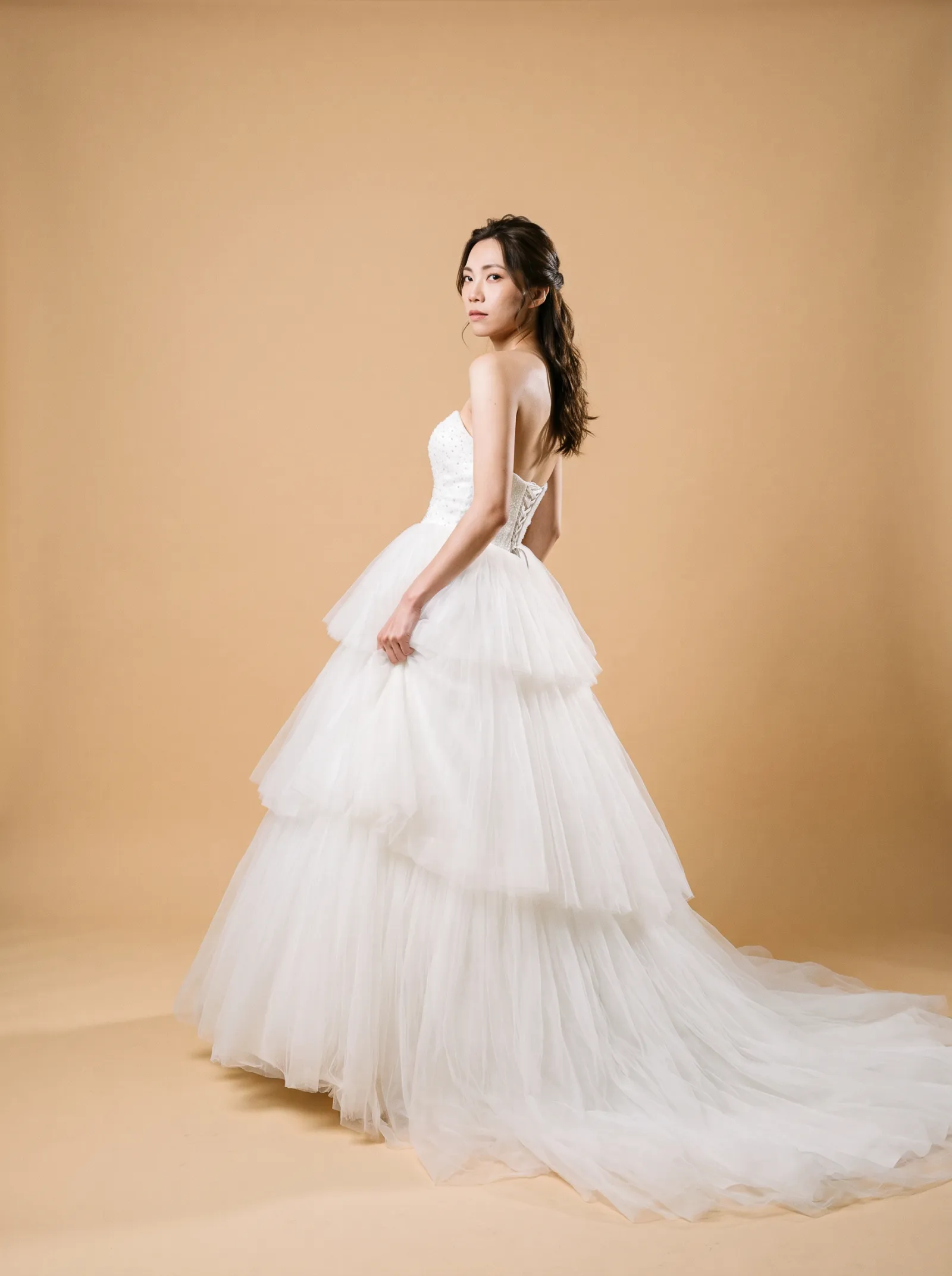 Odette wedding gown, hero - couture shoulder turn