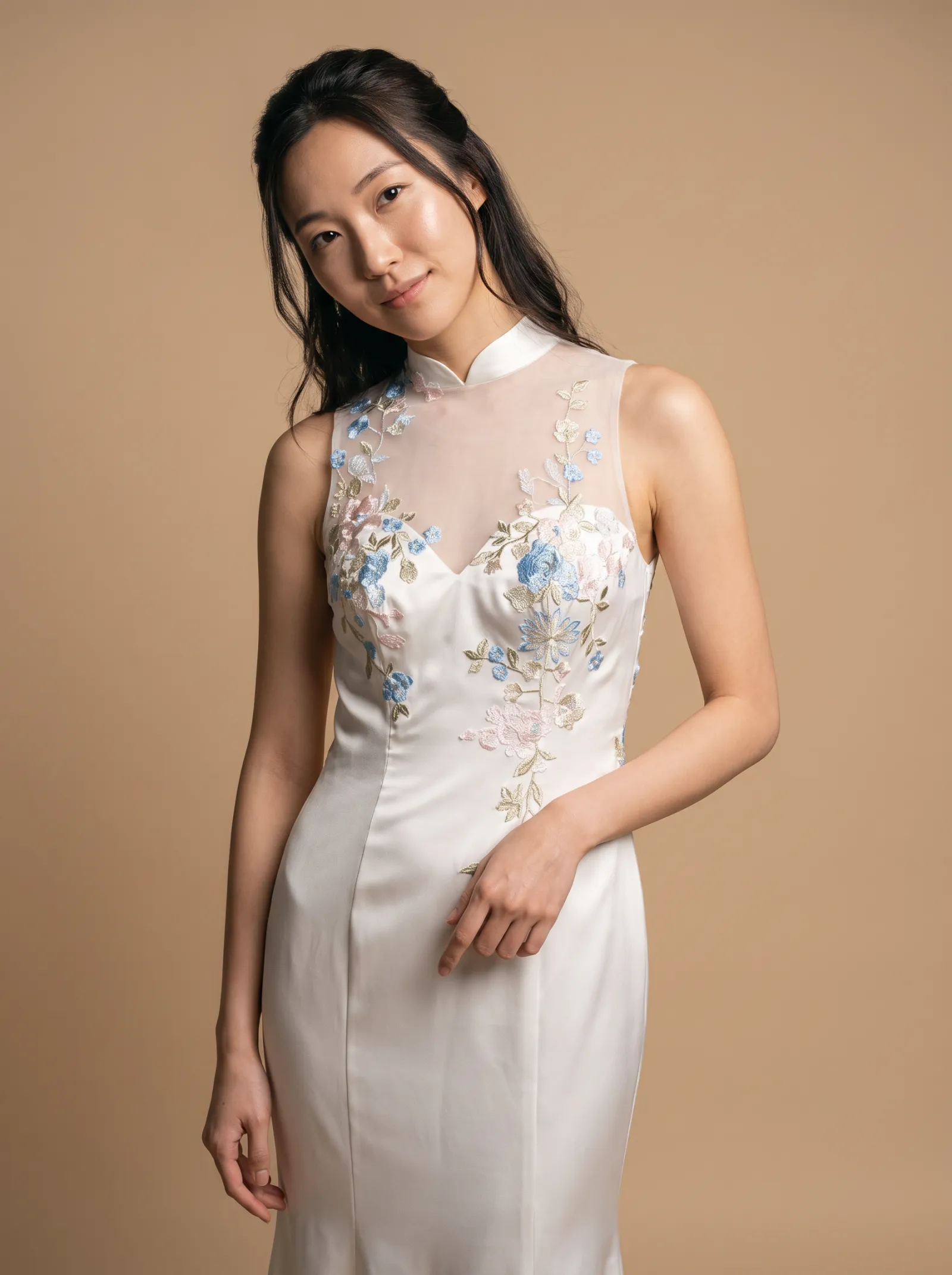 Delphine wedding gown, bodice - three-quarter back