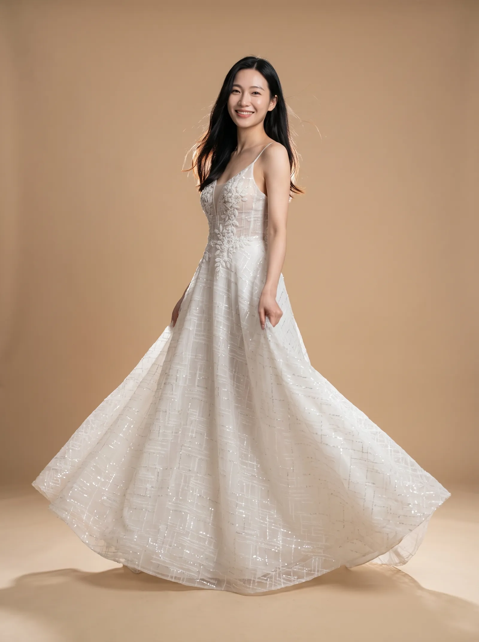 Verbena wedding gown, front - mid-twirl