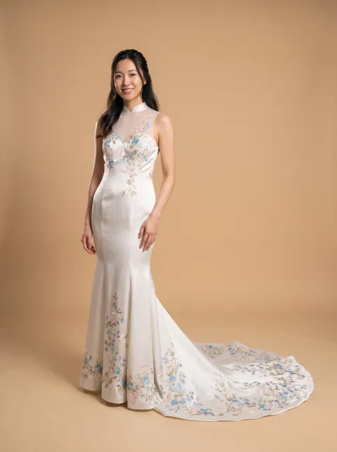 Delphine wedding gown, front full-length