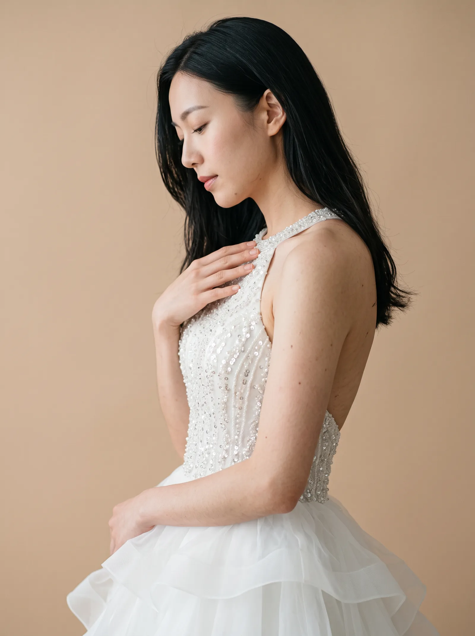 Seraphine wedding gown, bodice - profile study