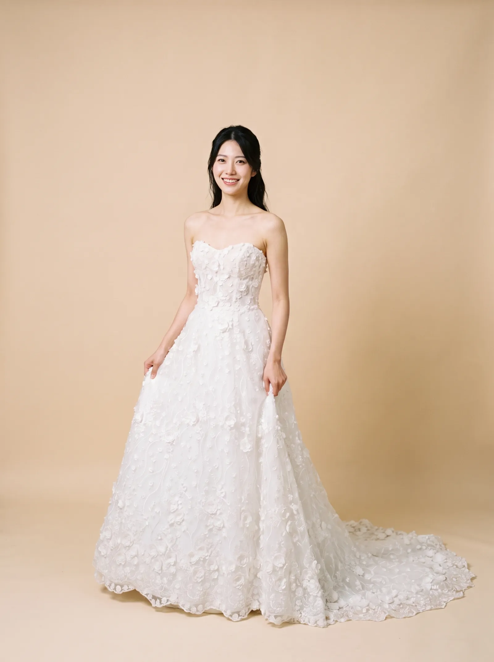 Whisper — Standard Catalog · Front full-length, skirt lifted at both sides
