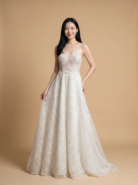 Verbena wedding gown, front full-length
