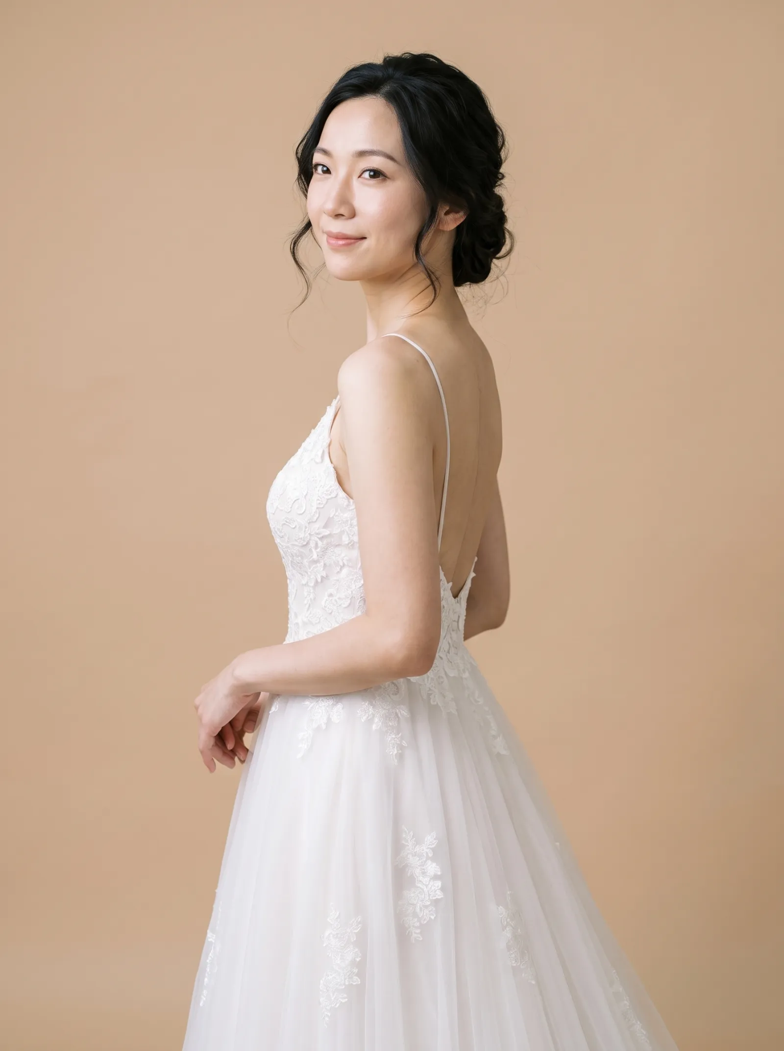 Ivy wedding gown, bodice - three-quarter back