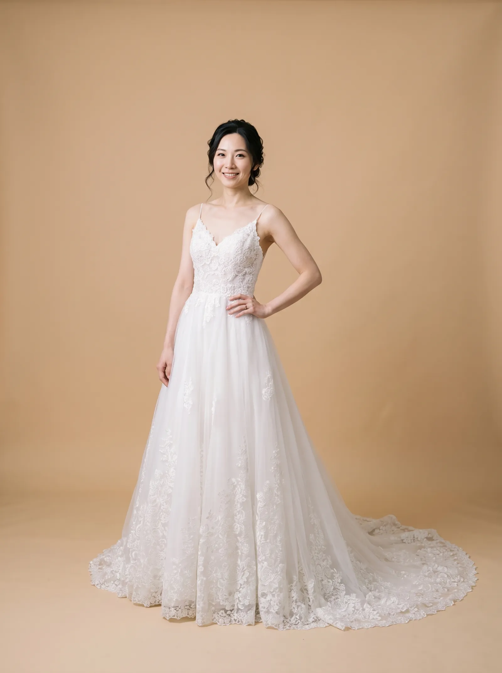 Ivy wedding gown, front full-length