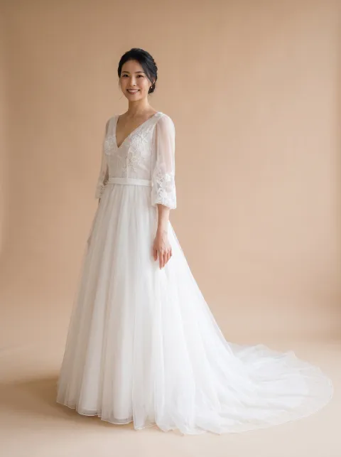 Rosalind wedding gown, front full-length