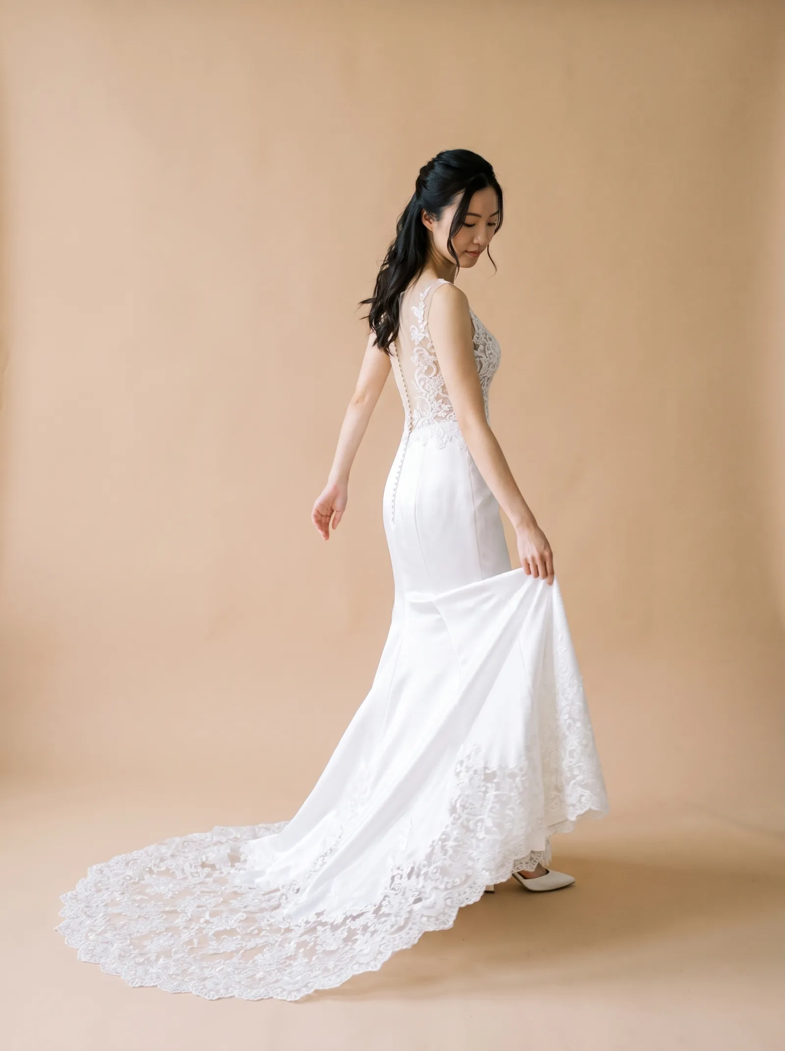 Eliana wedding gown, candid - controlled sweep