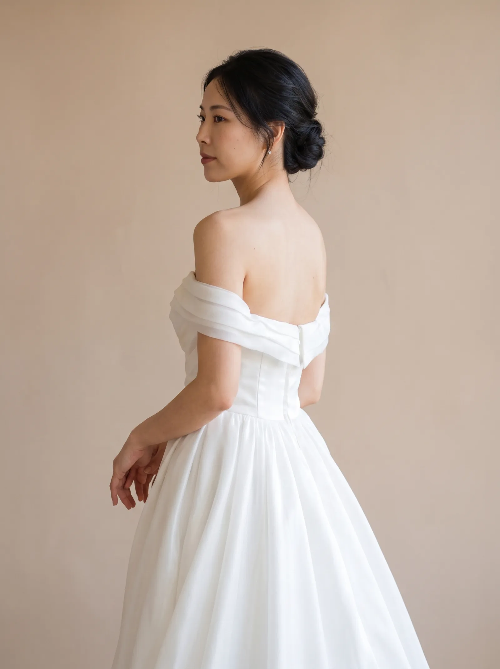 Romy wedding gown, bodice - three-quarter back